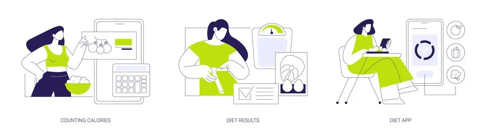 Weight loss program isolated cartoon vector illustrations se Illustrazione stock