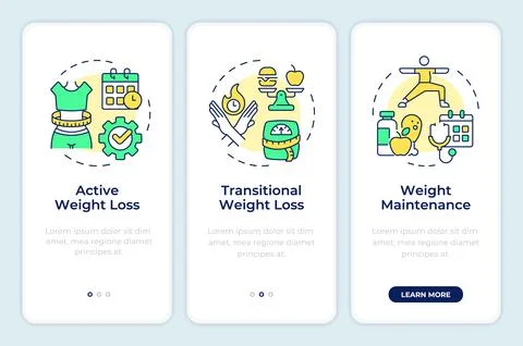 Weight loss programs onboarding mobile app screen イラスト素材