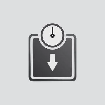 Weight loss scale icon. Simple vector illustration of a weight scale with a.. Stock Illustration