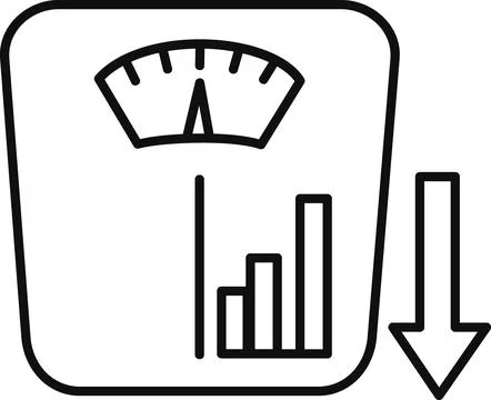 Weight Loss Scale Progress Chart Icon Stock Illustration