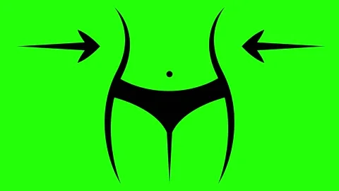 Weight Loss, Slimming Icon Animation on Green Background Stock Footage 236416924