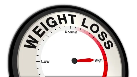 Weight Loss Text or Word Level Low Normal High - Barometer or Tachometer Stock Footage 308756817