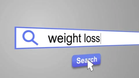 "Weight loss" Typing into Search Engine on Computer Screen Stock Footage 105667794