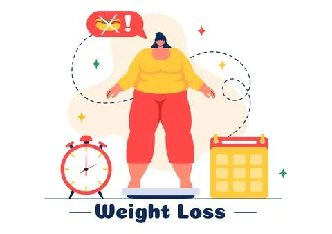 Weight Loss Vector Illustration of a Woman's Body Transformation emphasizin.. 스톡 일러스트