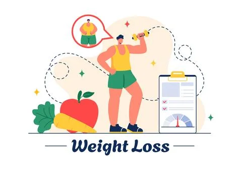 Weight Loss Vector Illustration of a Woman's Body Transformation emphasizin.. 스톡 일러스트