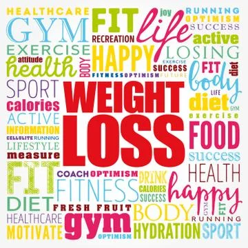 Weight Loss word cloud collage, health concept background Stock Illustration
