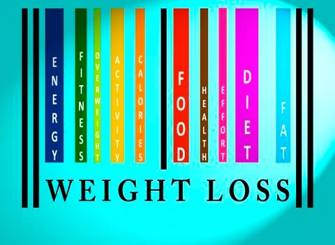 Weight loss word on colored barcode Stock Illustration