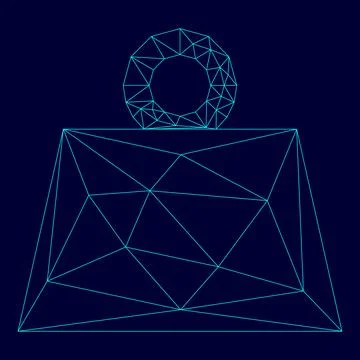 Weight in low poly triangulation triangulated polygonal electric cyan blue .. Stock Illustration