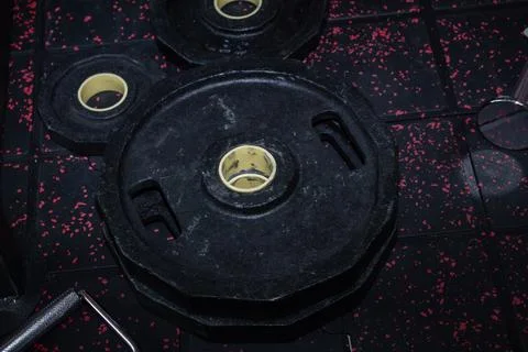 Weight machine in a gym to do arm training with weight Stock Photos