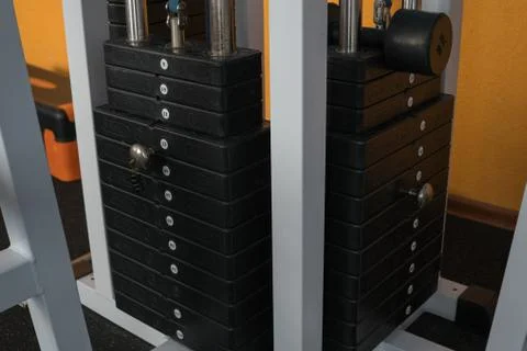 Weight machine at the gym. Stock Photos