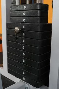 Weight machine at the gym. Stock Photos