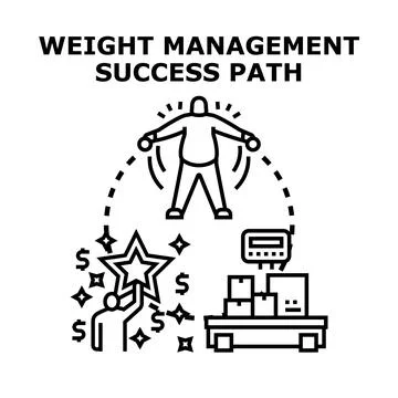 Weight management success path achieving health goals concept Ilustración de archivo