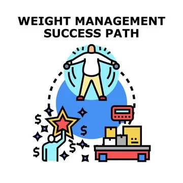 Weight management success path achieving health goals concept Stock Illustration