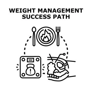Weight management success path concept illustrating health journey Stock Illustration