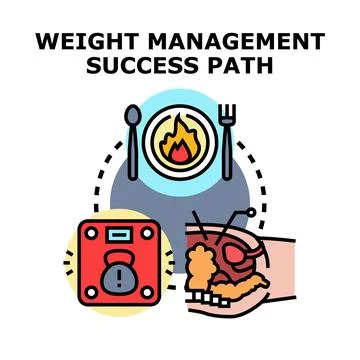 Weight management success path concept illustrating health journey Ilustración de archivo