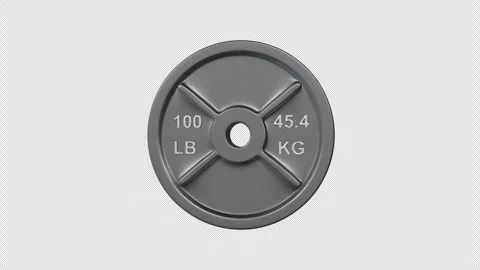 Weight Plate Rotating on a Transparent Background. Seamless Loop. Weight Lift. Stock Footage 302361392