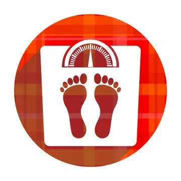 Weight red flat icon isolated. Stock Illustration