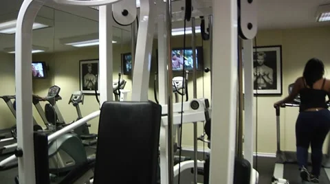 Weight room pull back 000381 Stock Footage 7524708