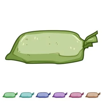 Weight sand bag cartoon vector graphic Stock Illustration