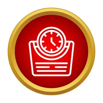 Weight scale and clock icon representing time management Stock Illustration