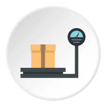 Weight scale with box icon circle イラスト素材