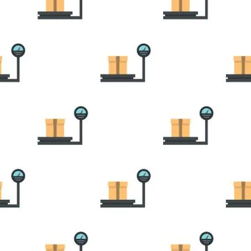Weight scale with box pattern flat Illustration