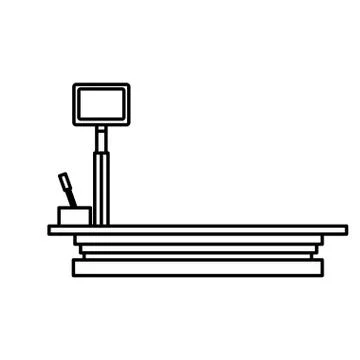 Weight scale delivery boxes equipment cargo Illustrazione stock
