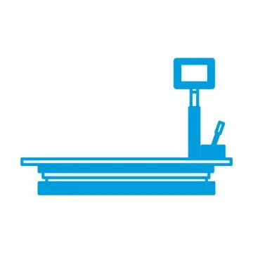 Weight scale delivery boxes equipment cargo Illustrazione stock