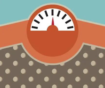 Weight Scale Flat Design Vector Illustration Stock Illustration