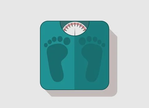 Weight scale with footprint mark on it Stock Illustration