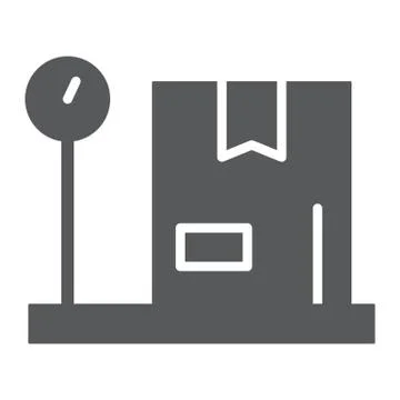Weight scale glyph icon, freight and shipping, cargo scale sign, vector graphics Illustrazione stock