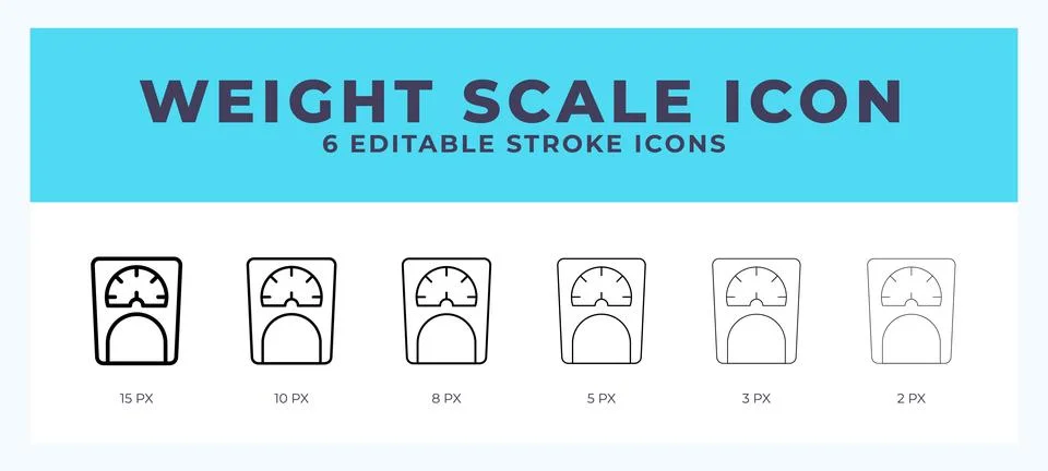 Weight scale icon. Editable stroke line icon vector illustration. 스톡 일러스트
