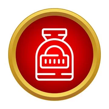 Weight scale icon in gold circle Stock Illustration