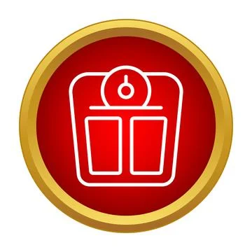 Weight scale icon indicating weight loss and body measurement Stock Illustration