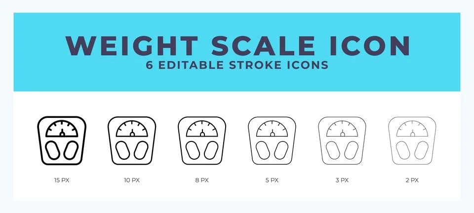 Weight scale icon vector illustration. With editable stroke for web. App an.. 스톡 일러스트