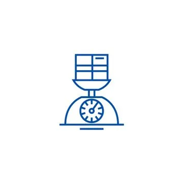Weight scale line icon concept. Weight scale flat vector symbol, sign, outline Stock Illustration