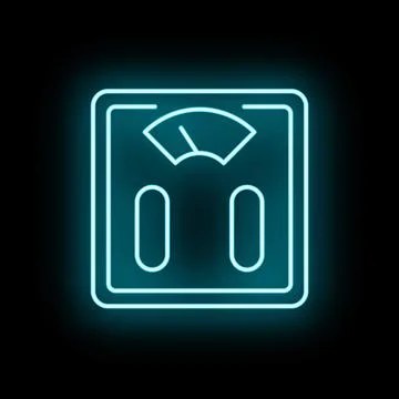 Weight scale neon icon tracking health progress Stock Illustration