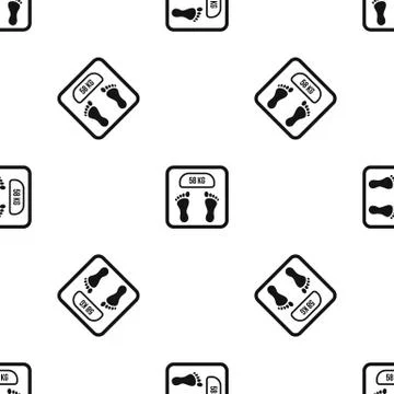 Weight scale pattern seamless black Illustrazione stock