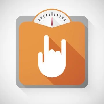 Weight scale with a rock hand Illustrazione stock