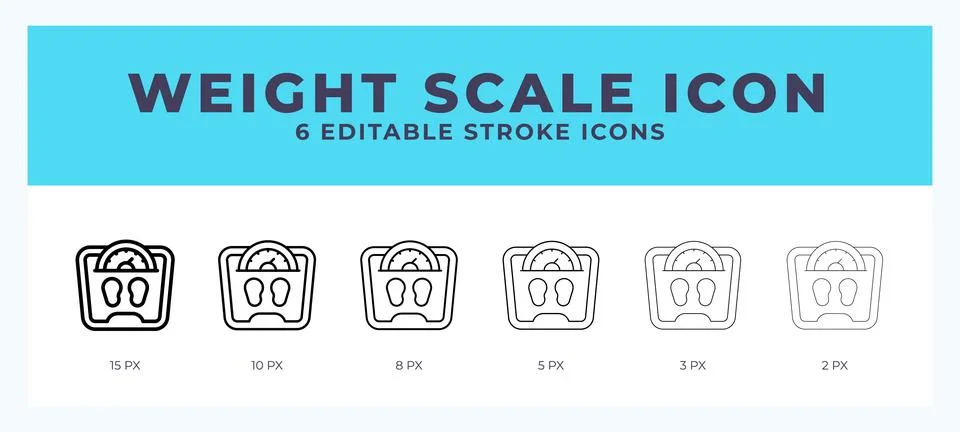 Weight scale vector icon for web and app. Editable stroke vector illustration 스톡 일러스트
