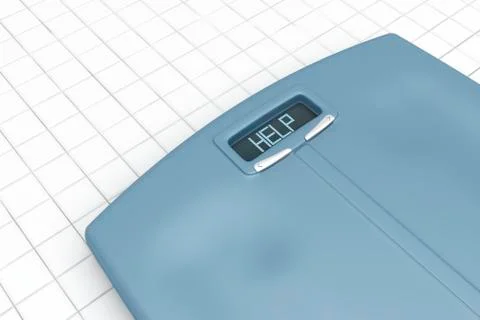 Weight scale with word help 스톡 일러스트