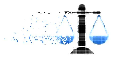 Weight Scales Dissolving Pixel Icon Stock Illustration