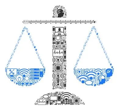 Weight Scales Mosaic Icon for BigData and Computing Illustrazione stock