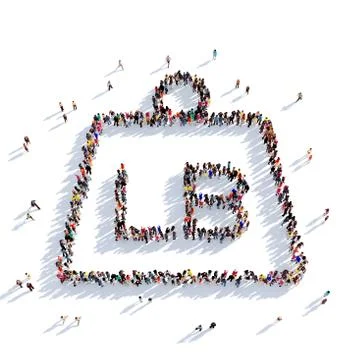 Weight shape people 3D rendering Stock Illustration