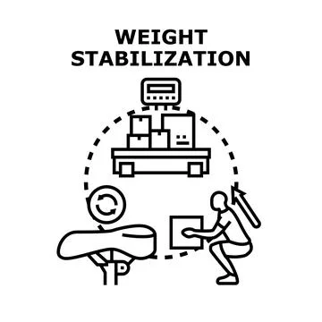Weight stabilization strategy reducing excess body mass Ilustración de archivo