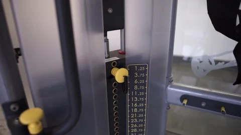 Weight Stack on 3.75kg Going Up and Down Stock Footage 79996029