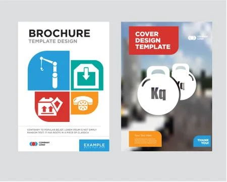 Weight tool brochure flyer design template Stock Illustration