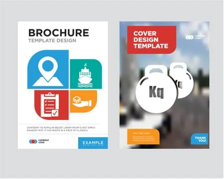 Weight tool brochure flyer design template Stock Illustration