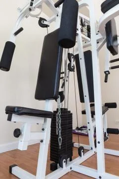 Weight Training Machine in Gym Stock Photos