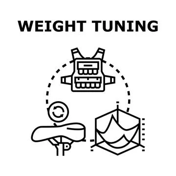 Weight tuning concept with exercise vest and data analysis Ilustración de archivo